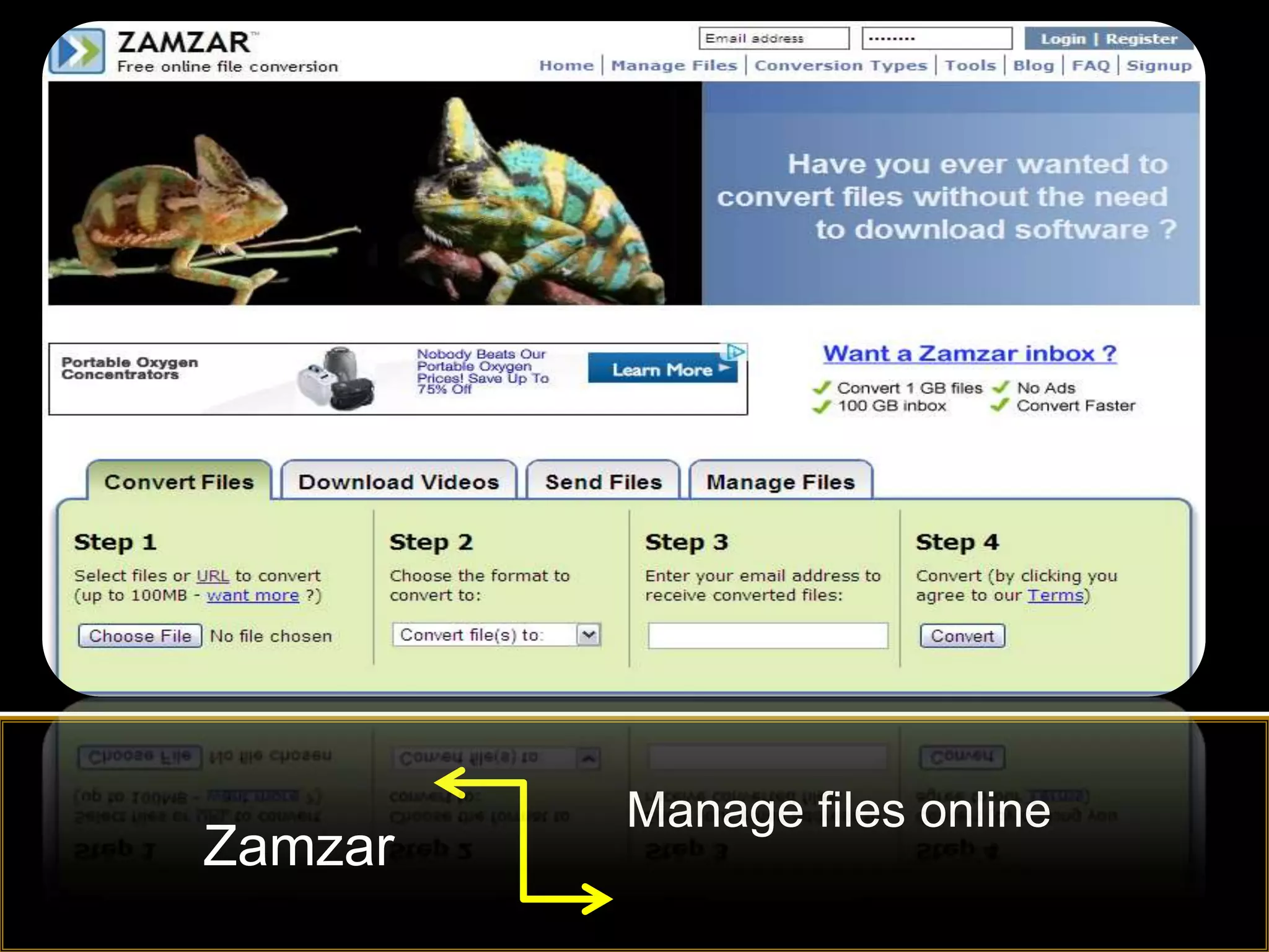 Manage files online
Zamzar
 