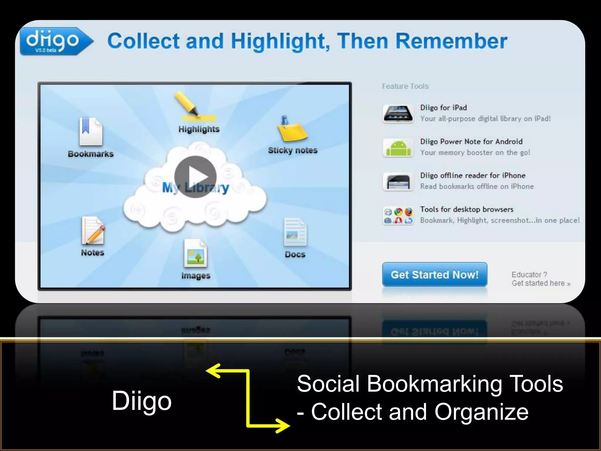 Social Bookmarking Tools
Diigo   - Collect and Organize
 