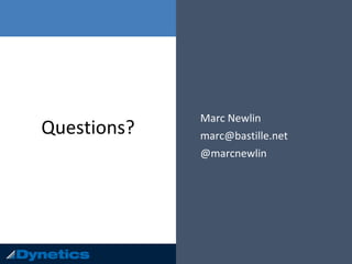 Questions?
Marc Newlin
marc@bastille.net
@marcnewlin
 
