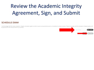 Review the Academic Integrity
Agreement, Sign, and Submit
 