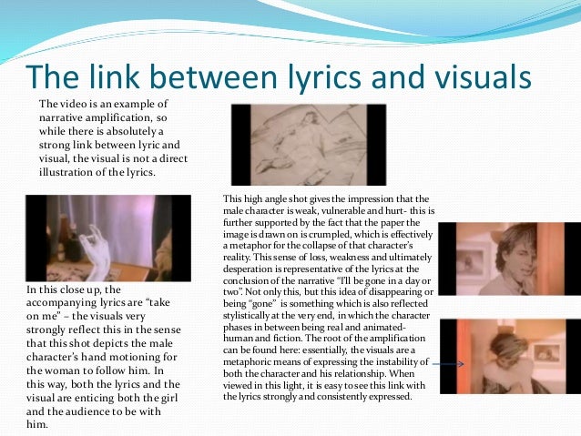 Take On Me Music Video Analysis Take On Me Music Video Analysis