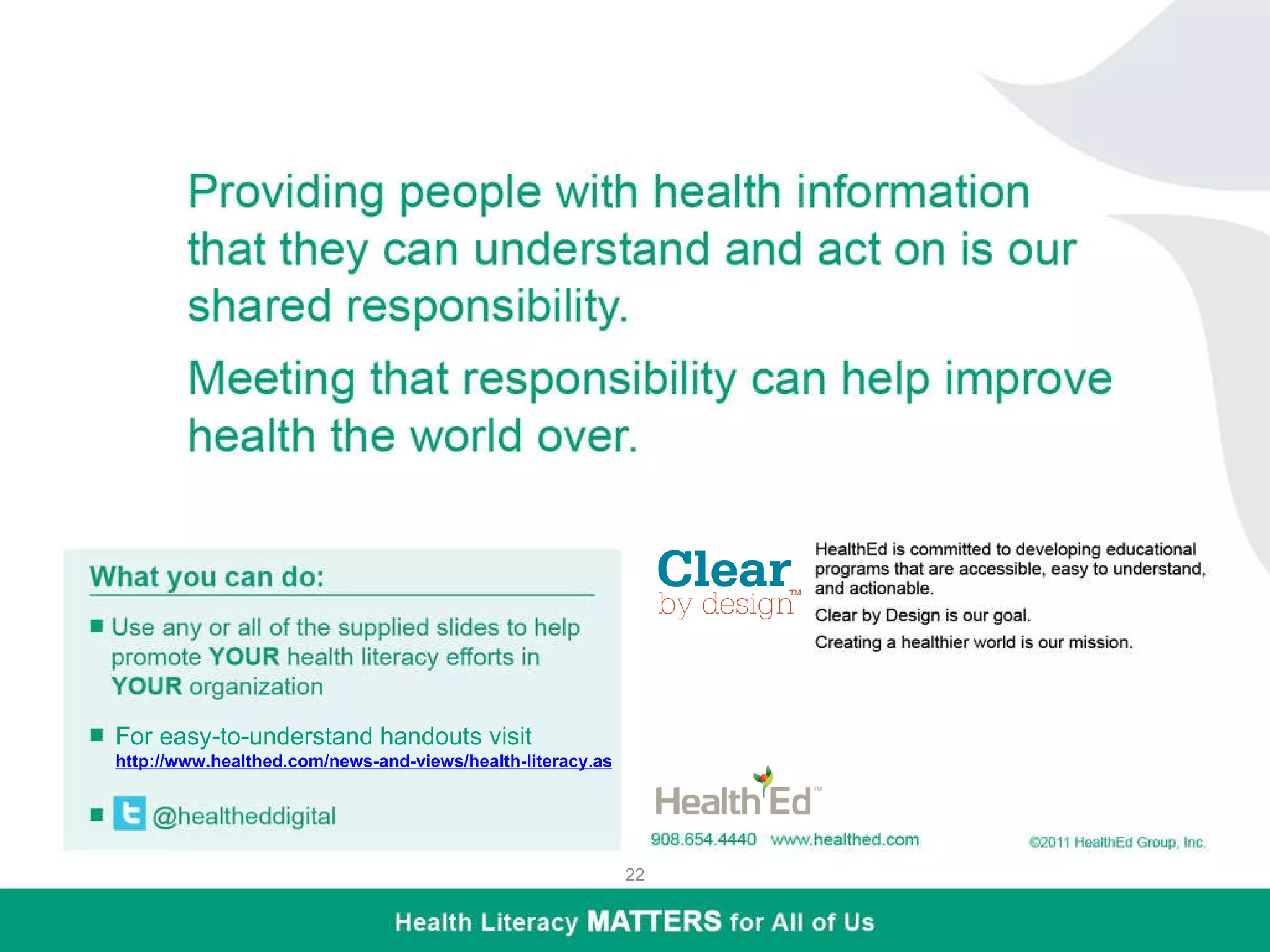 Low health literacy? Take our quiz