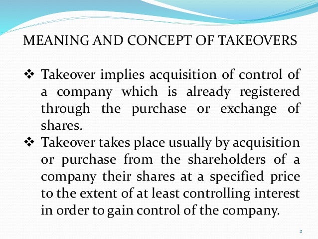 Takeovers