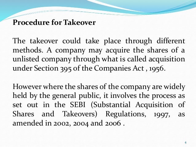 Takeovers