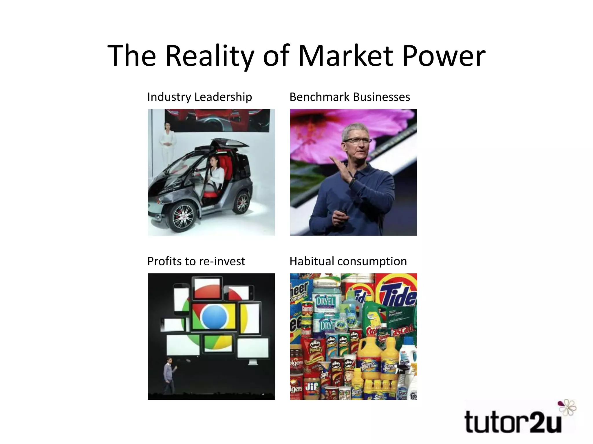 The Reality of Market Power
Industry Leadership Benchmark Businesses
Profits to re-invest Habitual consumption