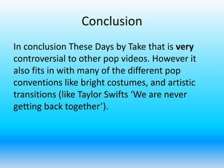 Take That Video Analysis Power Point