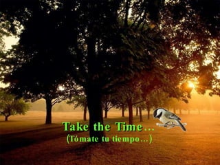 Take the Time … (Tómate tu tiempo…) 