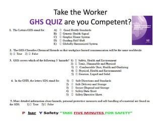 Take the Worker
GHS QUIZ are you Competent?
 