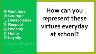 How can you
represent these
virtues everyday
at school?
 