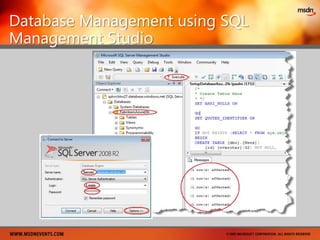 Windows Azure DevFabricLocal Developer Simulation of AppFabricSimulated “Cloud Experience” for DevelopmentRoutes cloud requests to local machineSimulates data storage with local SQL server databaseAzure SQL simulated with local SQL Server database