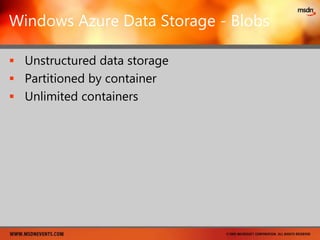 Getting Started with Windows AzureThe Windows Azure Platform PortalProvisionDeployPromoteStop/StartScaleUpgradeDelete