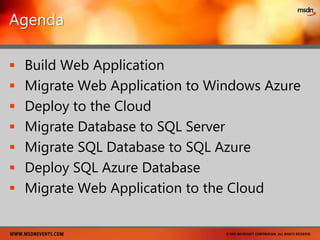 ObjectivesLearn the data storage options offered by the Windows Azure Platform and become familiar with choosing and using the appropriate one for your application
