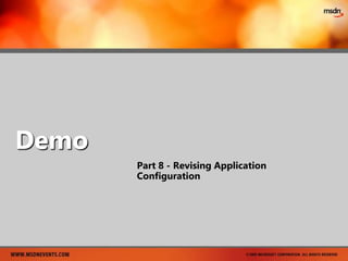 Easy one-screen portal maintenanceSQL Azure Database Connection StringAn administrative user is created with the serverUser has system administrator permissions likesa”Server=tcp:itte80vcfq.database.windows.net; Database=FabrikamAzureDB;User ID=FredSa;Password=myPassword;Trusted_Connection=False;Encrypt=True;