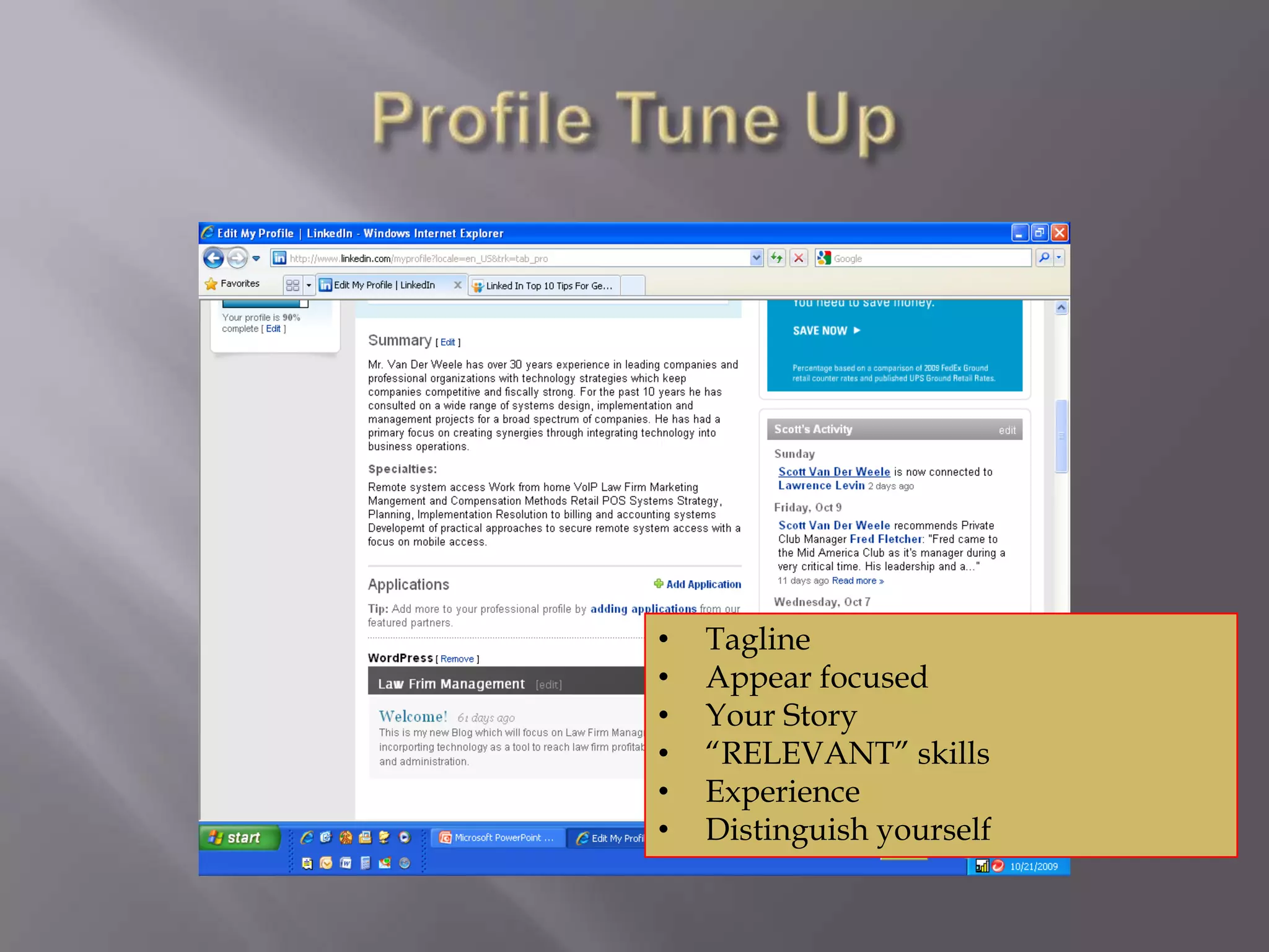 Profile Tune UpTagline
