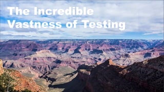 The Incredible
Vastness of Testing

 