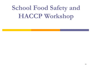 School Food Safety and HACCP Workshop 1 