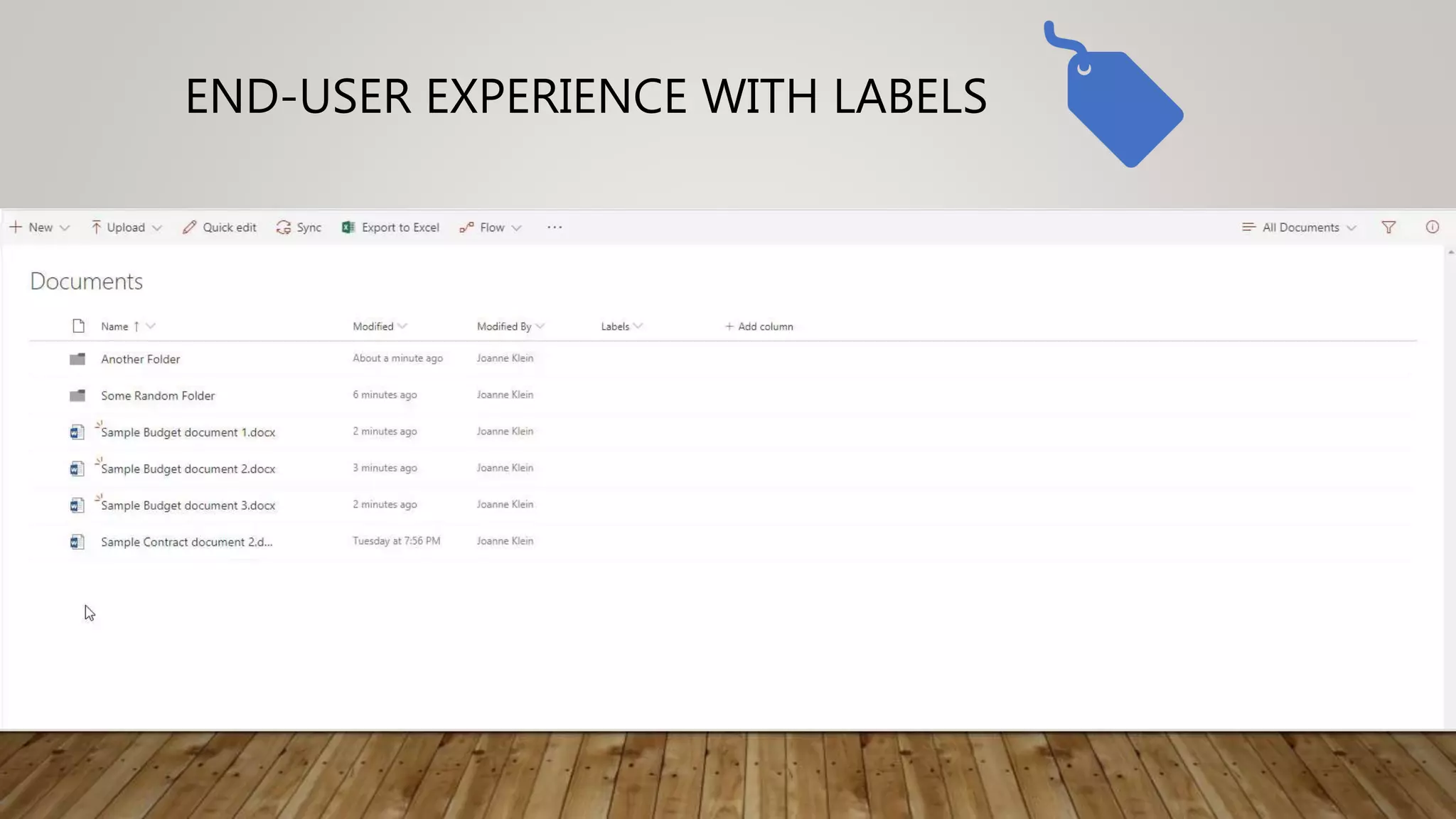 END-USER EXPERIENCE WITH LABELS
 