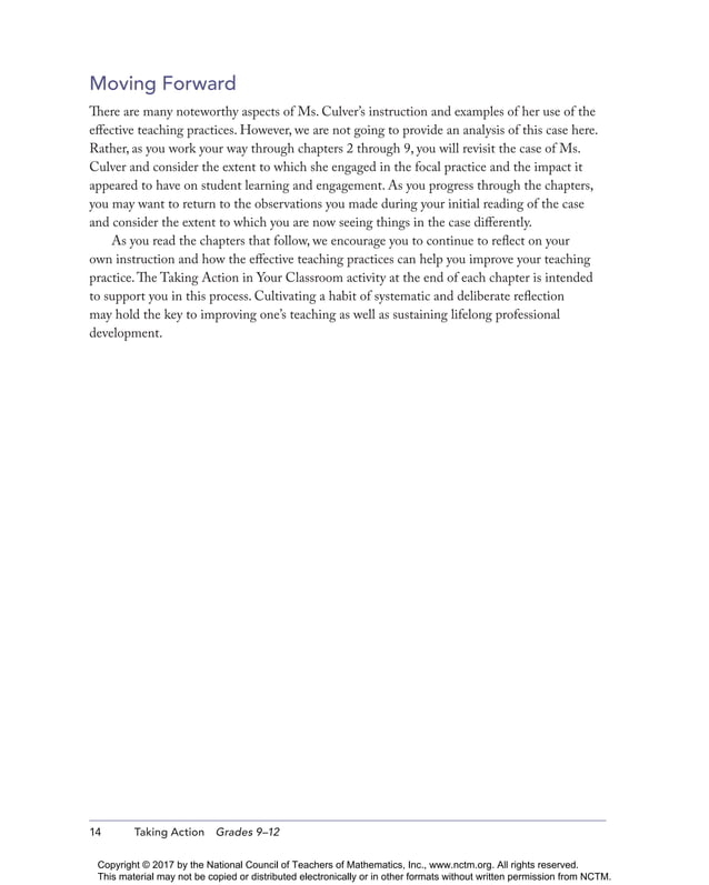 Taking action implementing effective mathematics teaching practices in