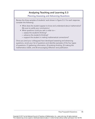 Advancing Questions Examples Taking Action Implementing Effective Mathematics Teaching Practices in ...