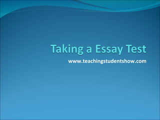 www.teachingstudentshow.com 