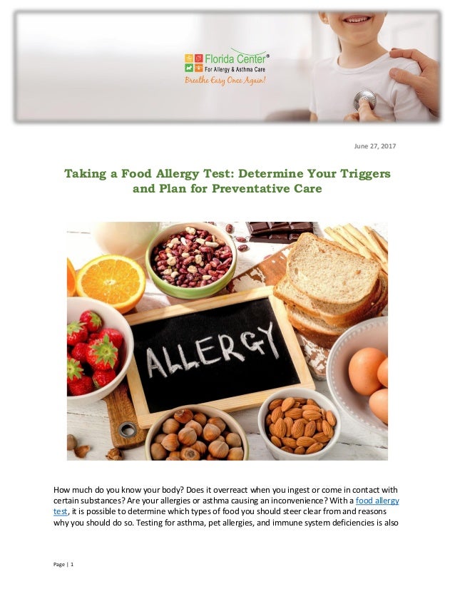 Taking a Food Allergy Test Determine Your Triggers and Plan for Preventative Care