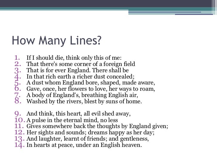Taking a sonnet apart