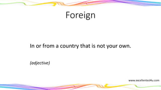 Not Foreign ESL Taking a trip flashcards | PDF