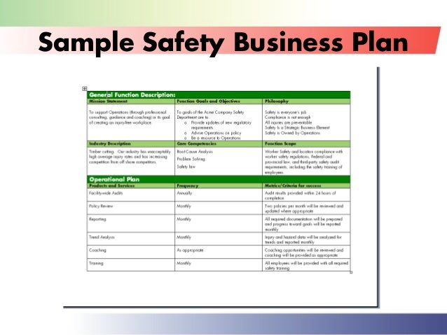 safety consultant business plan
