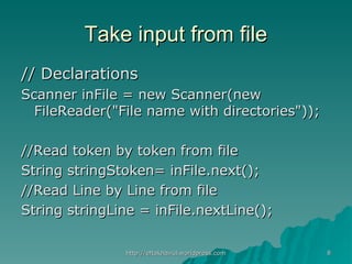 Taking User Input in Java | PPT
