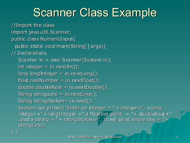 Taking User Input in Java