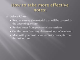 Taking lecture notes | PDF