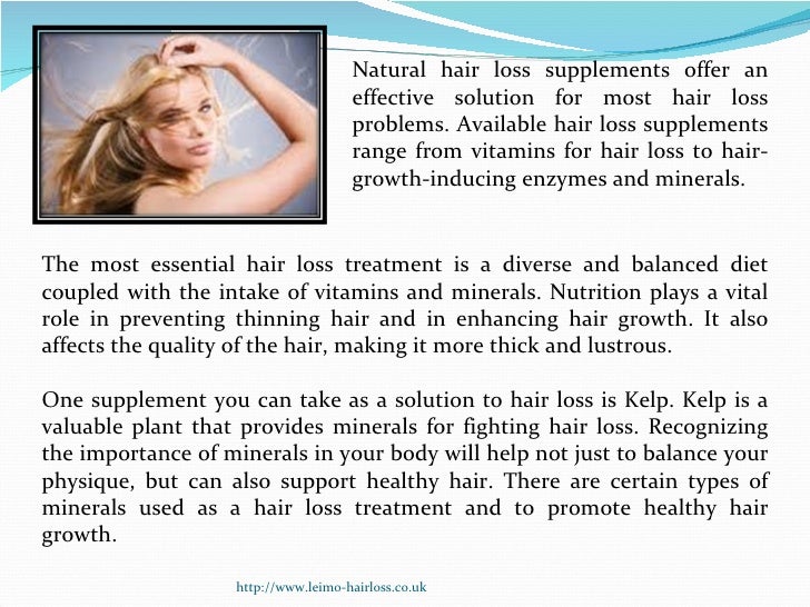 Taking Natural Supplements For Hair Loss Treatment