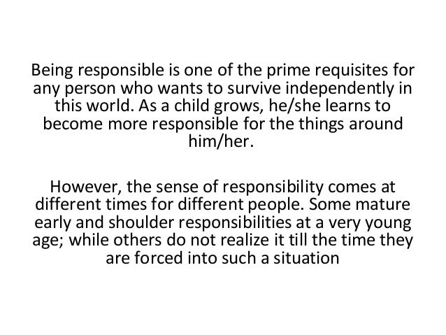 Taking Responsibility