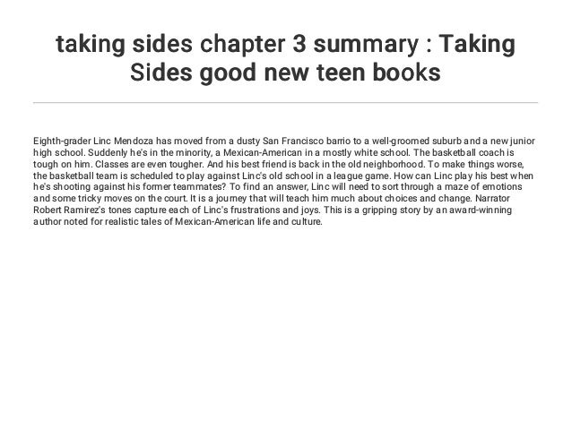 Taking Sides Chapter 3 Summary Taking Sides Good New Teen Books