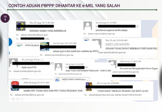 10
9
CONTOH ADUAN PBPPP DIHANTAR KE e-MEL YANG SALAH
 
