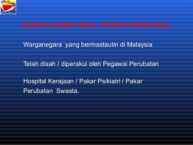 Taklimat Pendaftaran OKU Taklimat Pendaftaran OKU