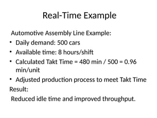 takt time calculation using formula and calculation | PPTX