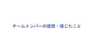 チームメンバーの感想・感じたこと
 