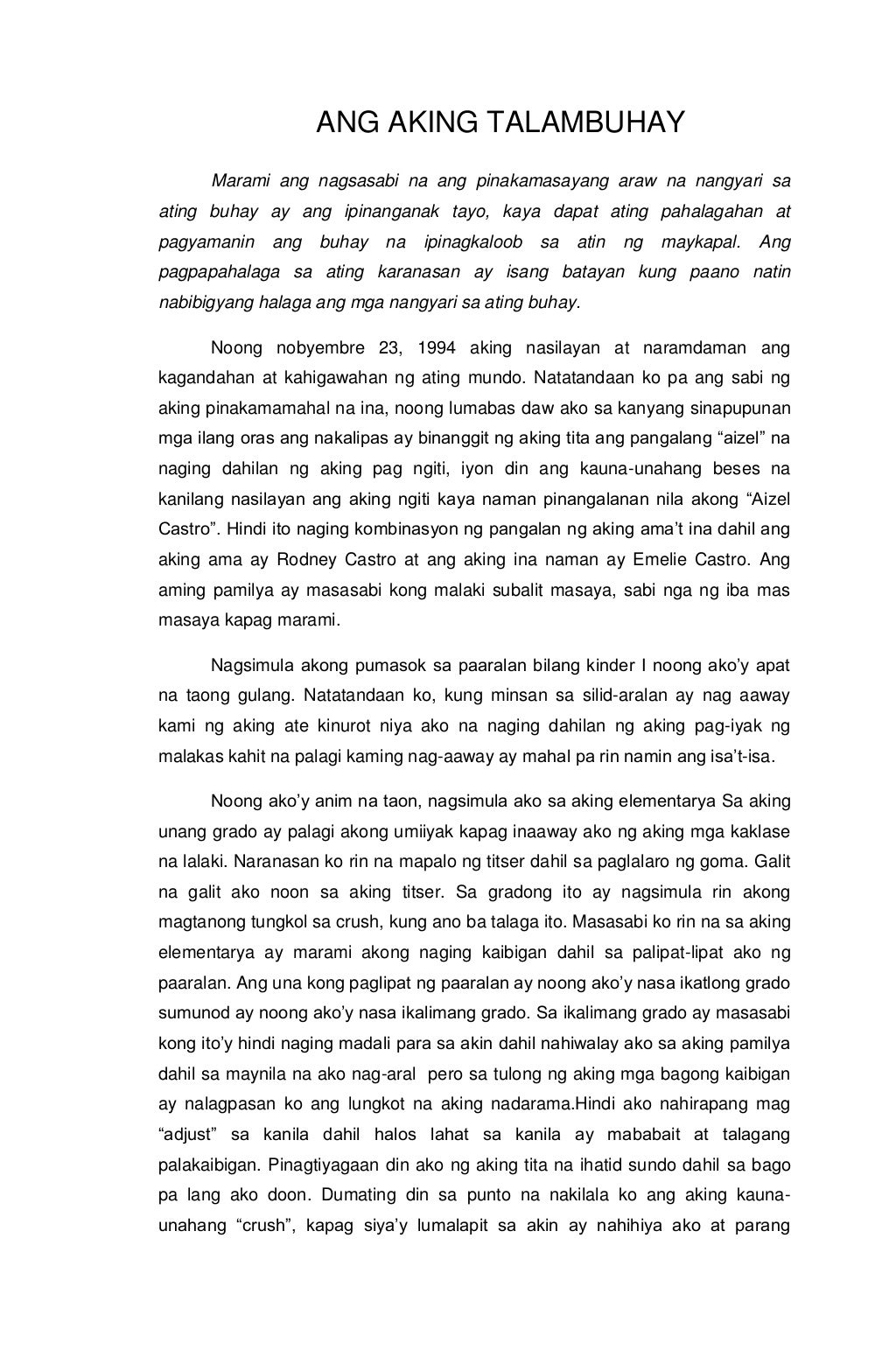 working student essay tagalog