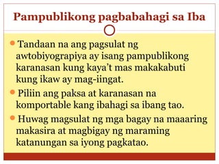 Pagsulat ng Malikhaing Di Piksyon na Talambuhay | PPT