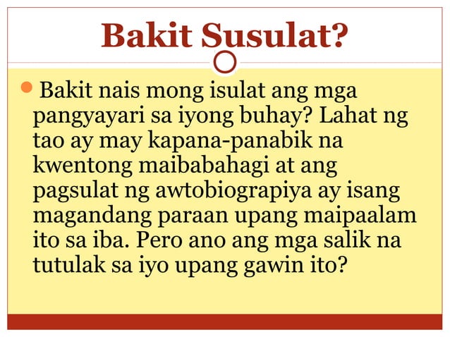 Pagsulat ng Malikhaing Di Piksyon na Talambuhay | PPT