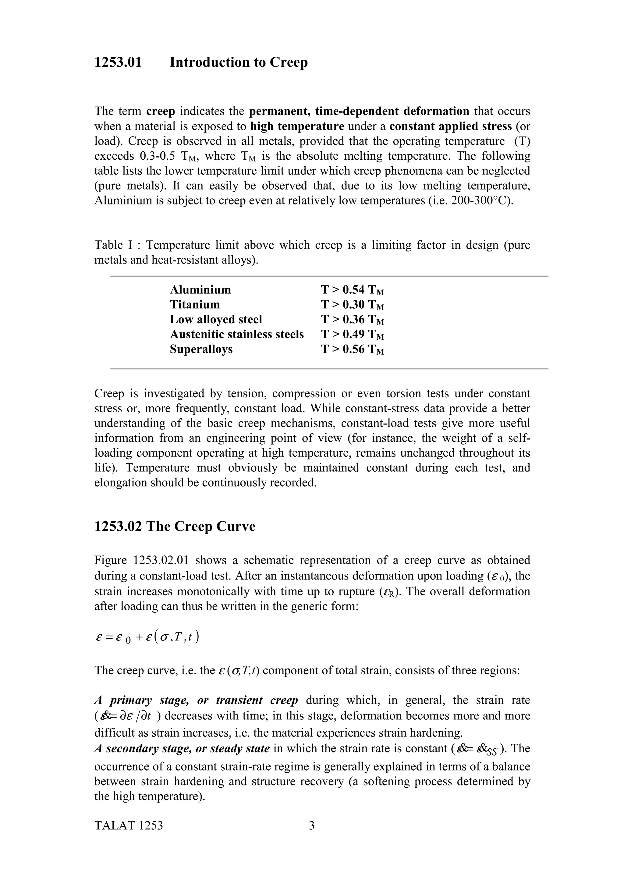 TALAT Lecture 1253: Creep | PDF