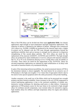 TALAT Lecture 1401: Aluminium Powder Metallurgy | PDF