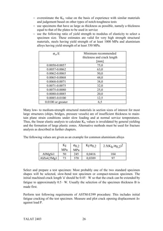 Sample Kic Calculation TALAT Lecture 2403: Applied Fracture Mechanics | PDF