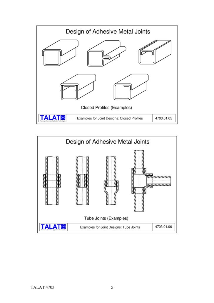 TALAT Lecture 4703 Design and Calculation of Adhesive Joints