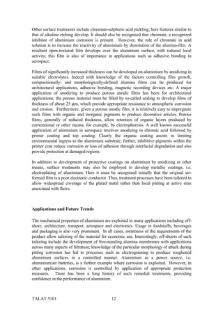 TALAT Lecture 5101: Surface Characteristics of Aluminium and Aluminium ...