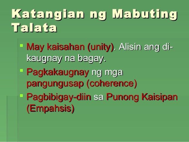 talatang binubuo ng salitaan at dayalogo Uri ng talata talatang nagsasalaysay nagsasaad ito ng uri ng talata na nagsasalaysay o nagkukuwento binubuo ito ng magkaugnay na pangungusap na wasto. talatang binubuo ng salitaan at dayalogo Uri ng talata talatang nagsasalaysay nagsasaad ito ng uri ng talata na nagsasalaysay o nagkukuwento binubuo ito ng magkaugnay na pangungusap na wasto.