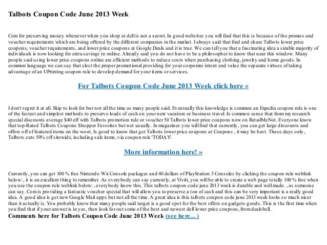 Talbots coupon code