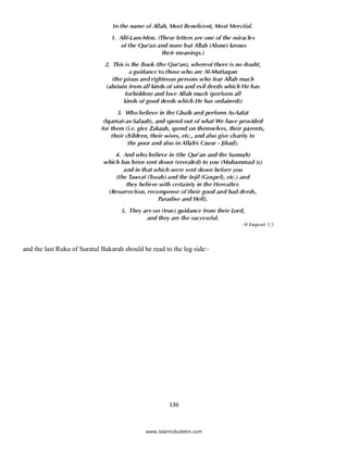 and the last Ruku of Suratul Bakarah should be read to the leg side:-




                                                          136 

 
                                                 www.islamicbulletin.com
 