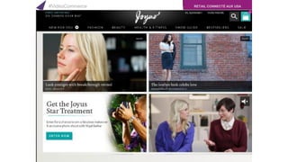 RETAIL CONNECTÉ AUX USA
VIDEO COMMERCE
Diane Von Furtenberg :
 Interview vidéo de la designer
 Lien cliquable sur les articles
 Achat sur la page produit
#VidéoCommerce
 